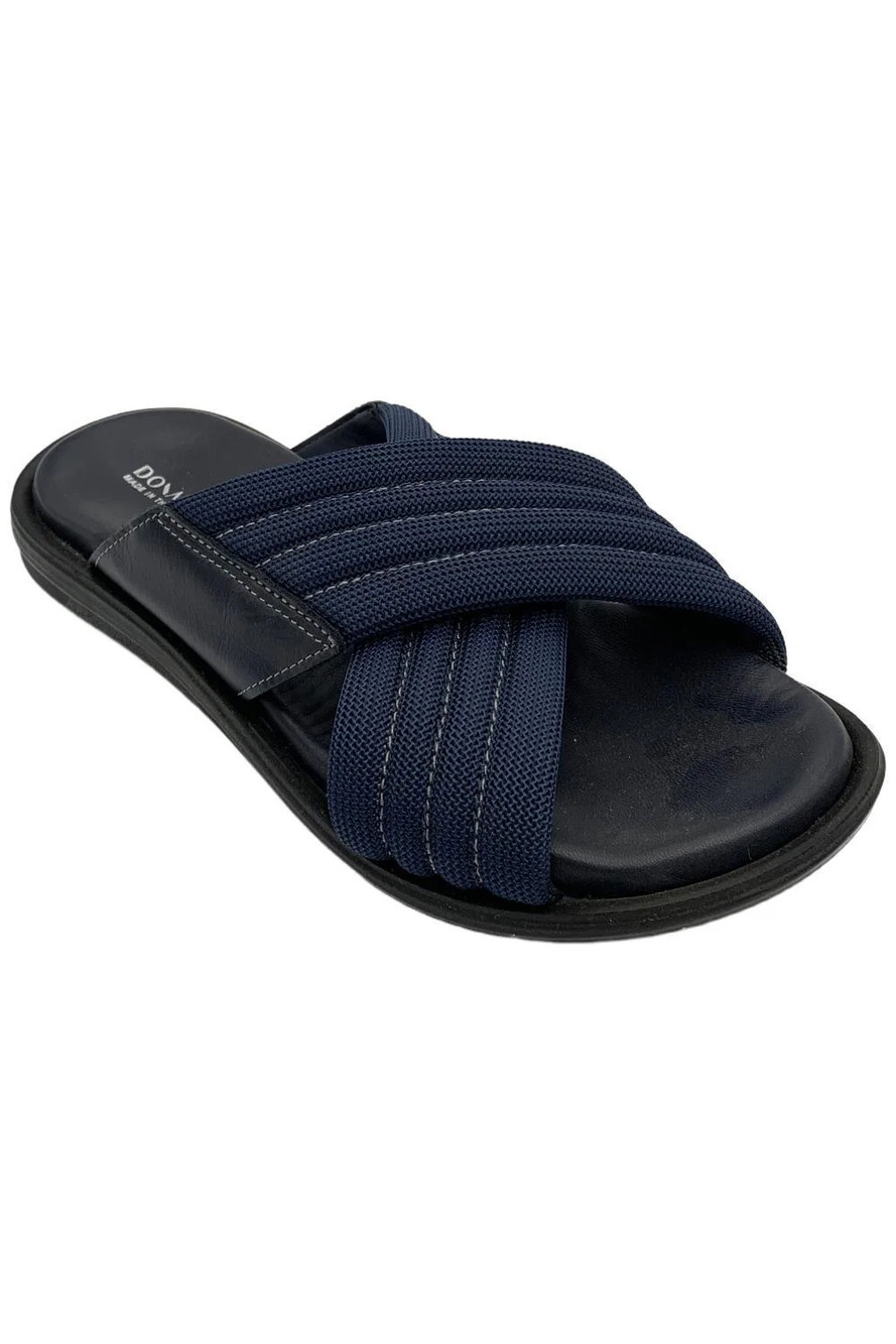 Donald Pliner Men's Mateon Criss-Cross Slide Sandals Ocean Blue - Medium